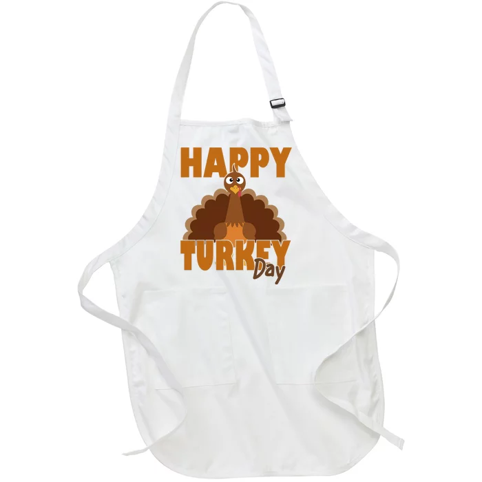 Happy Turkey Day Thanksgiving Holiday Full-Length Apron With Pocket