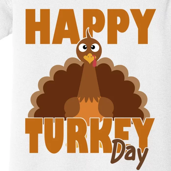 Happy Turkey Day Thanksgiving Holiday Baby Bodysuit