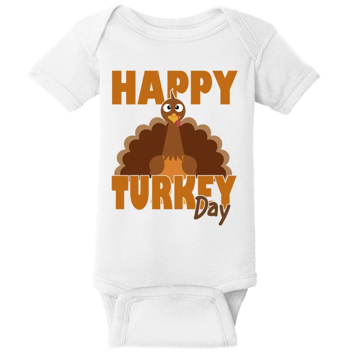 Happy Turkey Day Thanksgiving Holiday Baby Bodysuit