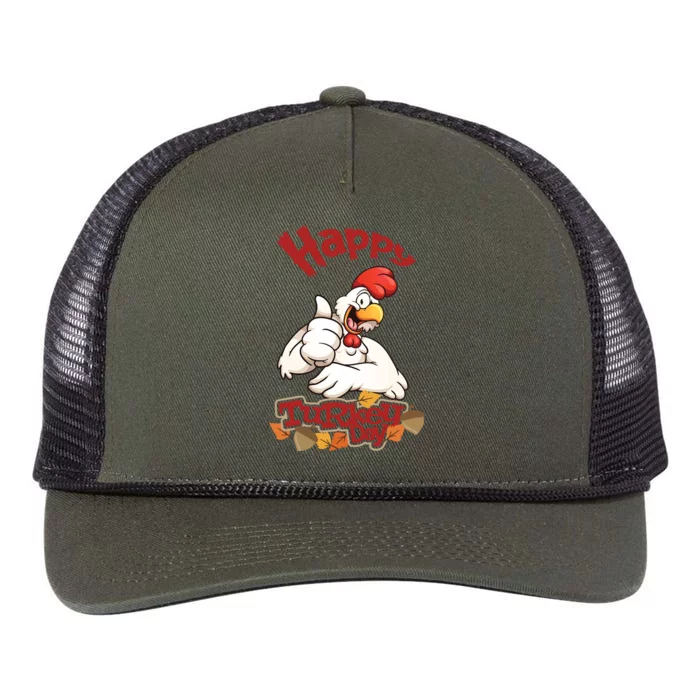 Happy Turkey Day Retro Rope Trucker Hat Cap