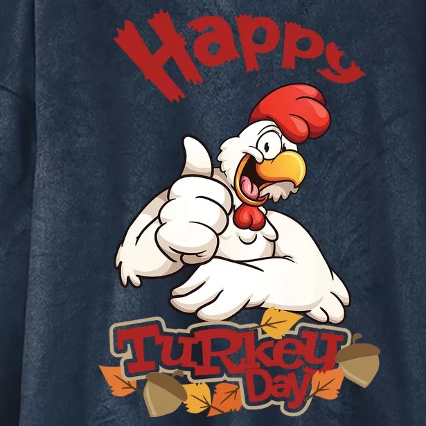 Happy Turkey Day Hooded Wearable Blanket