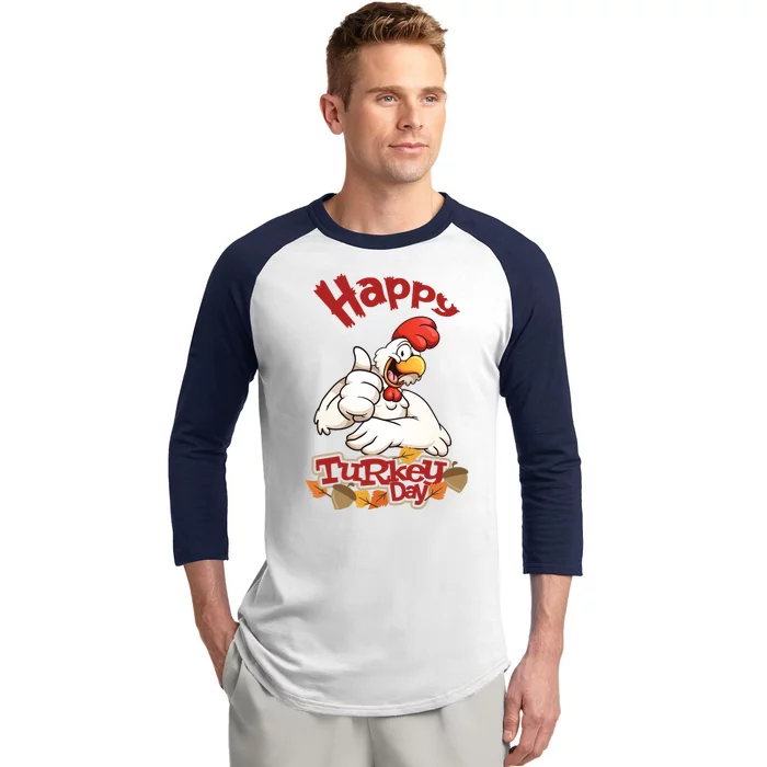 Happy Turkey Day Baseball Sleeve Shirt