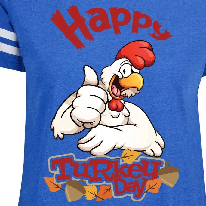 Happy Turkey Day Enza Ladies Jersey Football T-Shirt