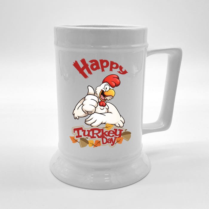 Happy Turkey Day Front & Back Beer Stein