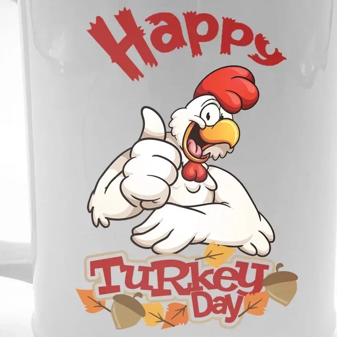 Happy Turkey Day Front & Back Beer Stein