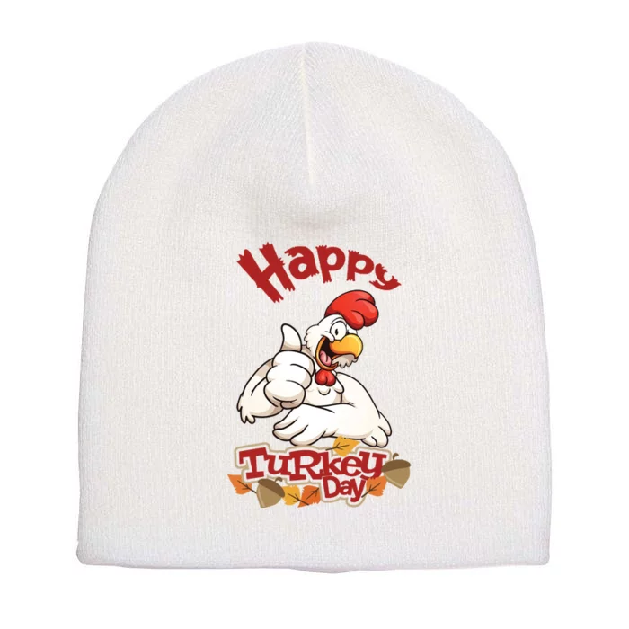 Happy Turkey Day Short Acrylic Beanie