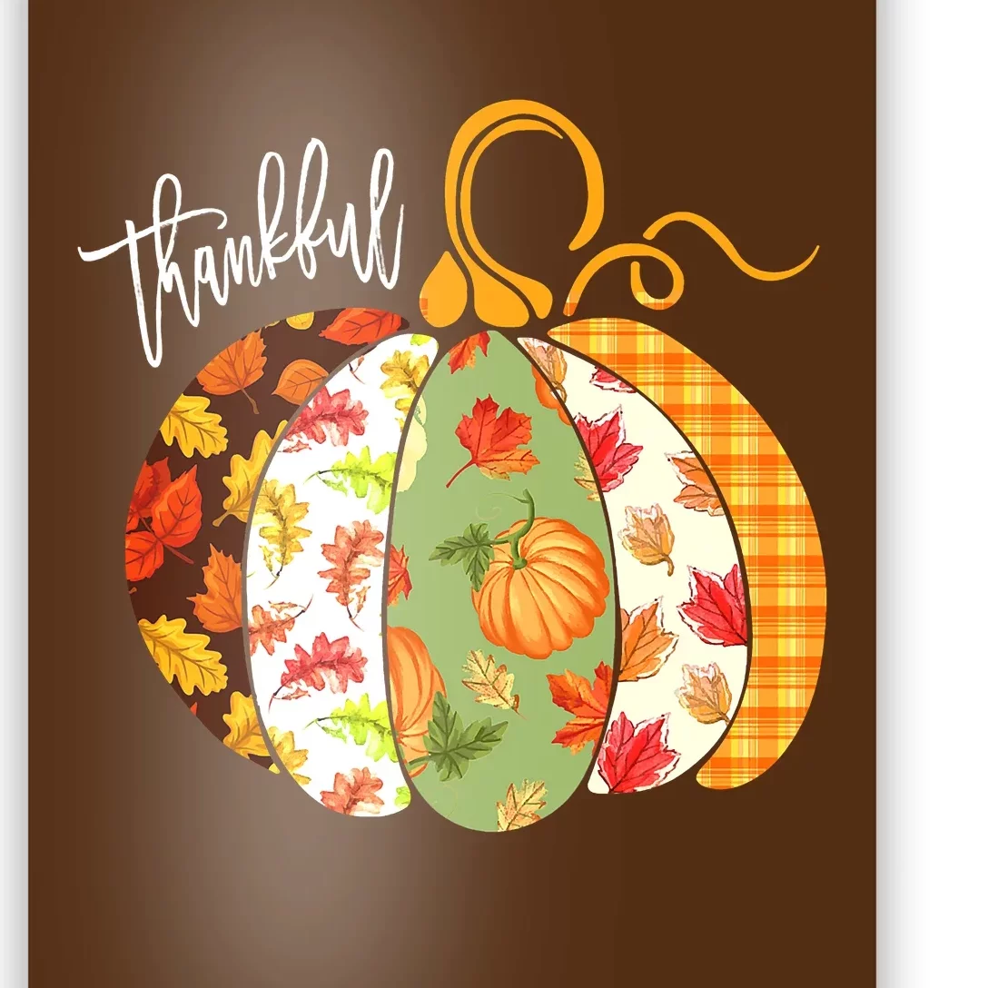 Happy Thanksgiving Day Autumn Fall Thankful Pumpkin Leopard Poster