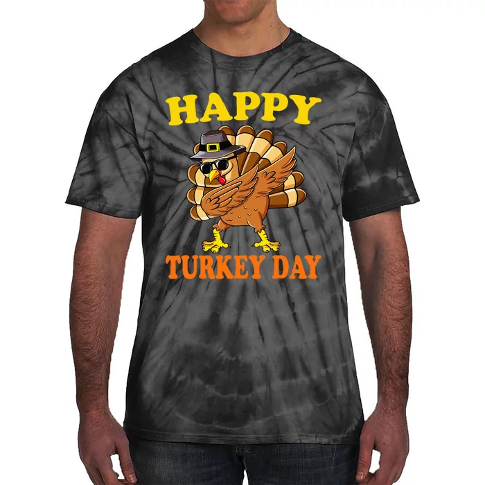 Happy Turkey Day Cute Little Pilgrim Gift Thanksgiving Tie-Dye T-Shirt