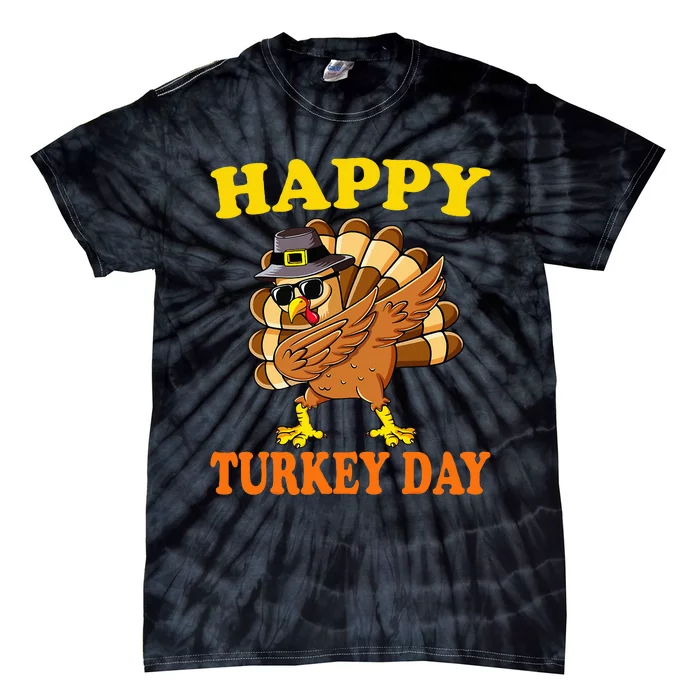 Happy Turkey Day Cute Little Pilgrim Gift Thanksgiving Tie-Dye T-Shirt