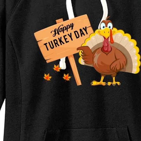 Happy Turkey Day Funny Thanksgiving Family Graphic Women's Fleece Hoodie