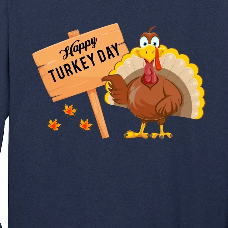 Happy Turkey Day Funny Thanksgiving Family Graphic Long Sleeve Shirt