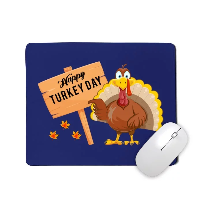 Happy Turkey Day Funny Thanksgiving Family Graphic Mousepad