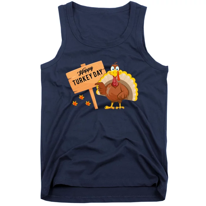 Happy Turkey Day Funny Thanksgiving Family Graphic Tank Top