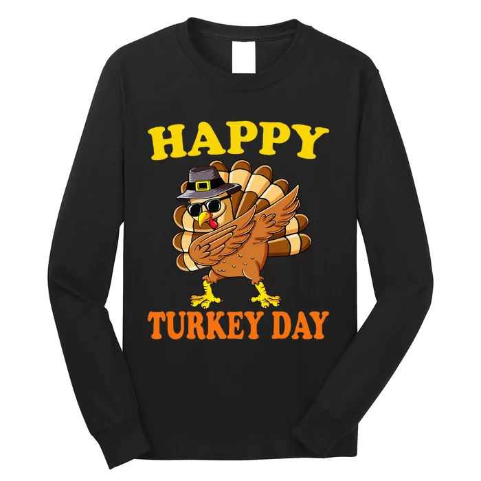 Happy Turkey Day  Cute Little Pilgrim Gift Thanksgiving Long Sleeve Shirt