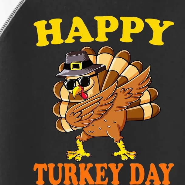 Happy Turkey Day  Cute Little Pilgrim Gift Thanksgiving Toddler Fine Jersey T-Shirt