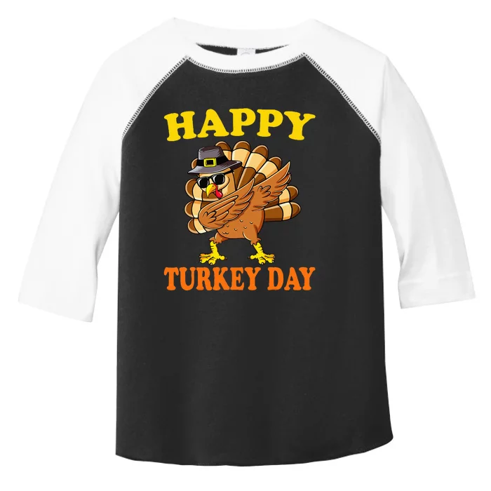 Happy Turkey Day  Cute Little Pilgrim Gift Thanksgiving Toddler Fine Jersey T-Shirt