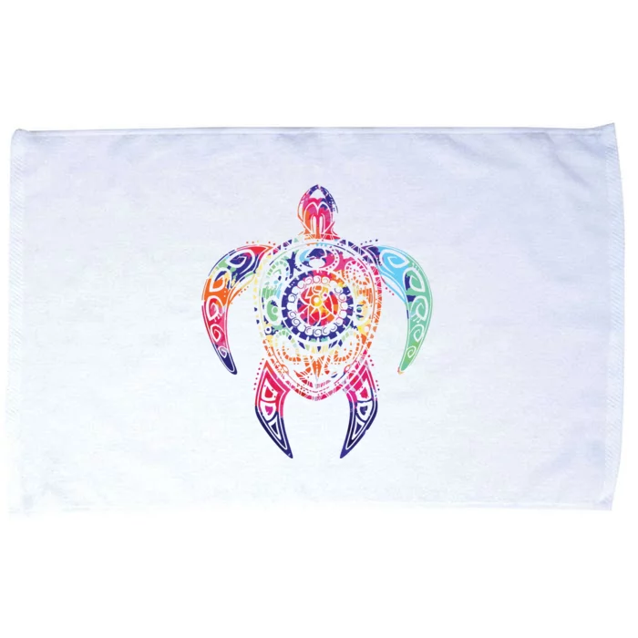 Hippie Tie Dye Psychedelic Sea Turtle Tribal Tee Microfiber Hand Towel