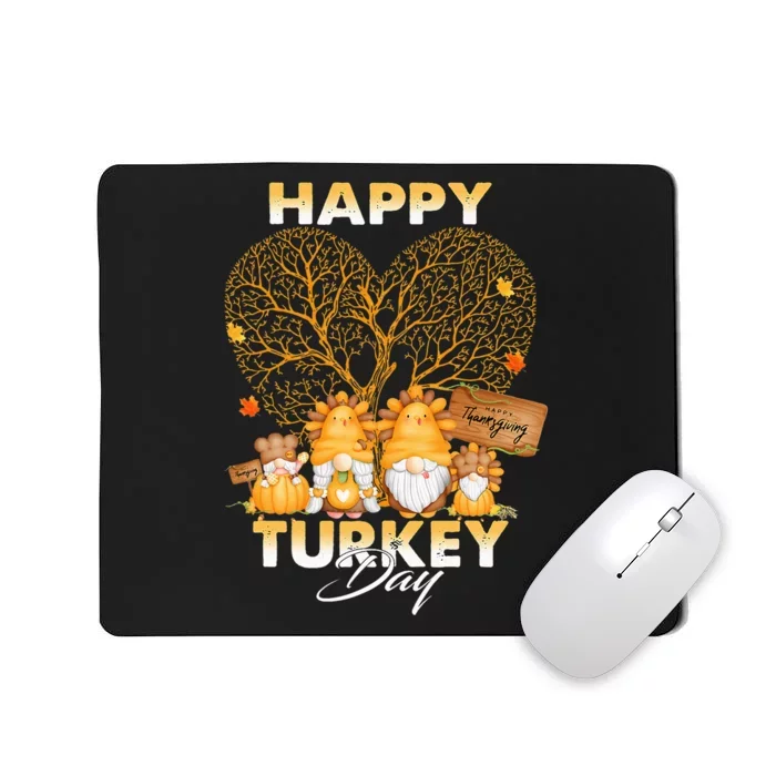 Happy Turkey Day Thanksgiving Day Gnomes Pumpkin Autumn Mousepad