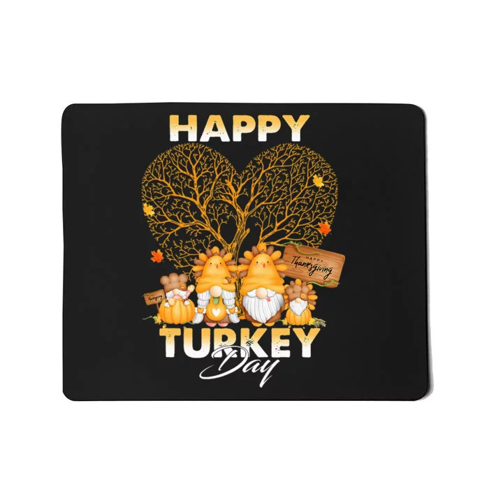 Happy Turkey Day Thanksgiving Day Gnomes Pumpkin Autumn Mousepad