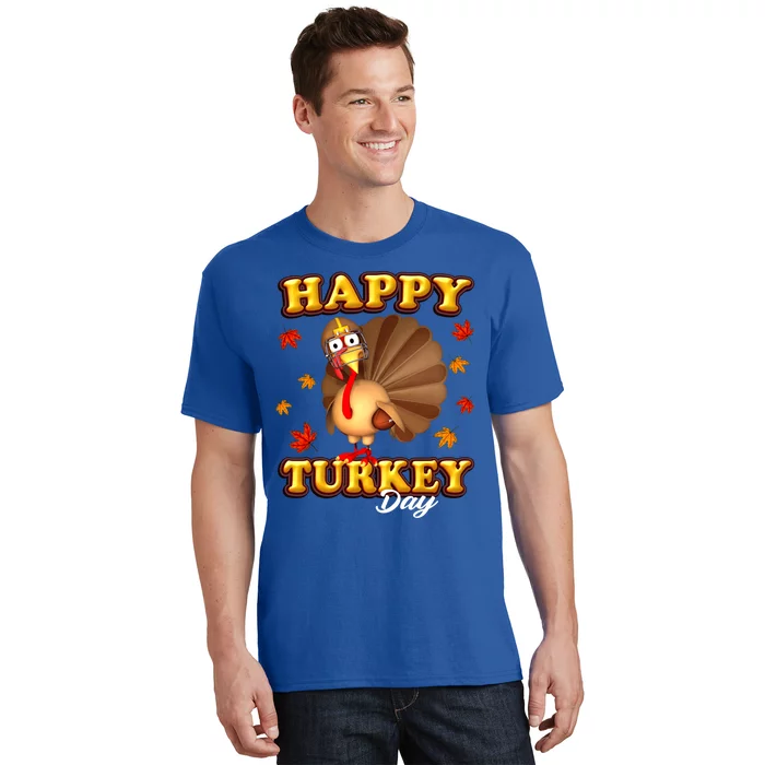 Happy Turkey Day Thanksgiving Turkey Football Meaningful Gift T-Shirt