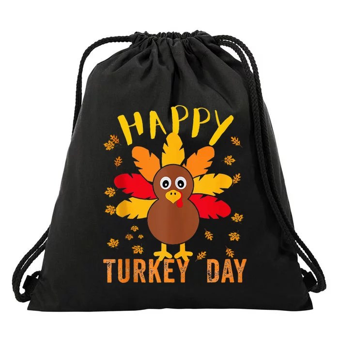 Happy Turkey Day Thanksgiving Cute Drawstring Bag