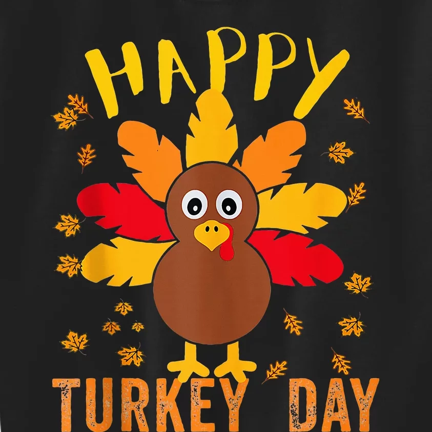 Happy Turkey Day Thanksgiving Cute Kids Sweatshirt