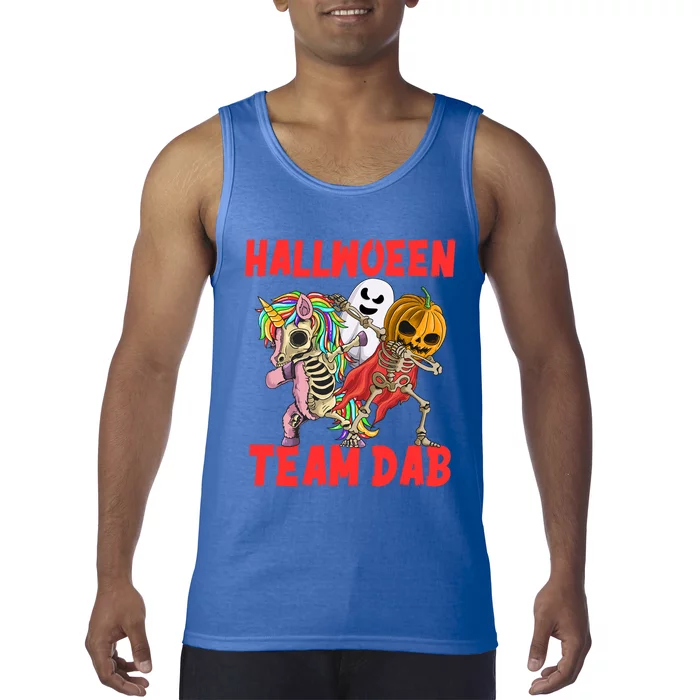 Halloween Team Dab Zombie Unicorn And Skeleton Pumpkin Great Gift Tank Top