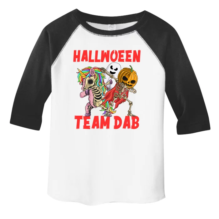 Halloween Team Dab Zombie Unicorn And Skeleton Pumpkin Great Gift Toddler Fine Jersey T-Shirt