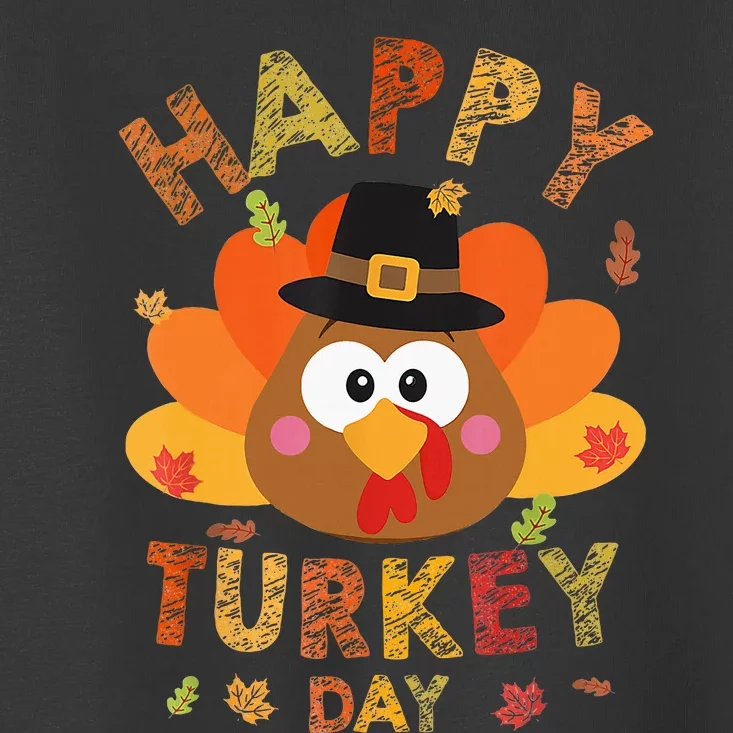 Happy Turkey Day 2024 Autumn Fall Thanksgiving Family Toddler T-Shirt