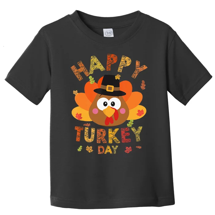 Happy Turkey Day 2024 Autumn Fall Thanksgiving Family Toddler T-Shirt