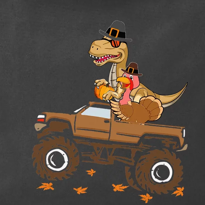 Happy Thanksgiving dinosaur Turkey Riding truck Zip Tote Bag