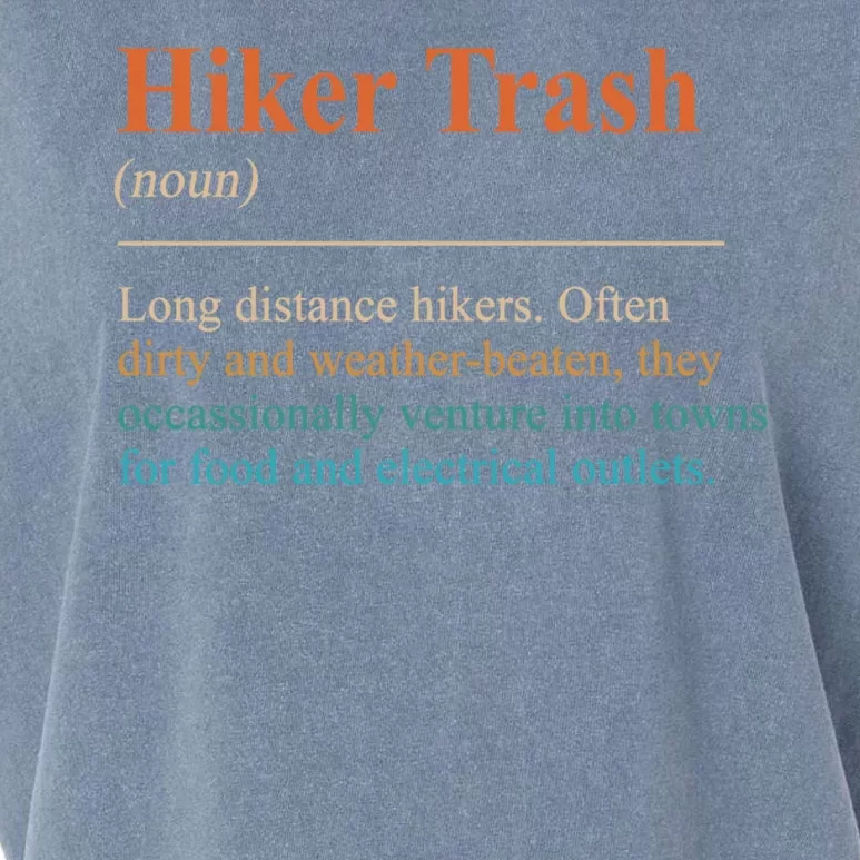 Hiker Trash Definition Funny Hiking Lover Hiking Trail Garment-Dyed Women's Muscle Tee