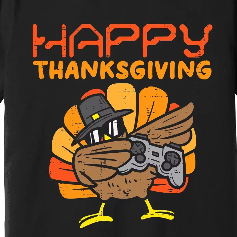 Happy Thanksgiving Dabbing Dance Gamer Turkey Premium T-Shirt