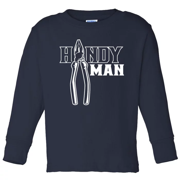 Handyman Title Diy Fix Handyman Toddler Long Sleeve Shirt