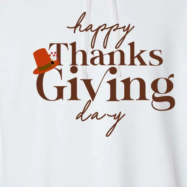 Happy Thanksgiving Day Garment-Dyed Fleece Hoodie