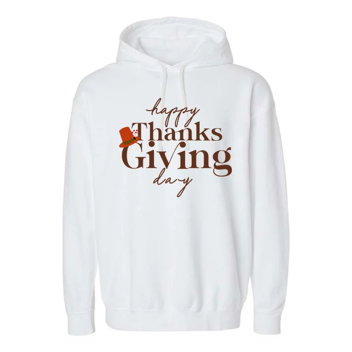 Happy Thanksgiving Day Garment-Dyed Fleece Hoodie