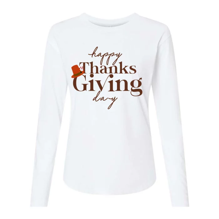 Happy Thanksgiving Day Womens Cotton Relaxed Long Sleeve T-Shirt