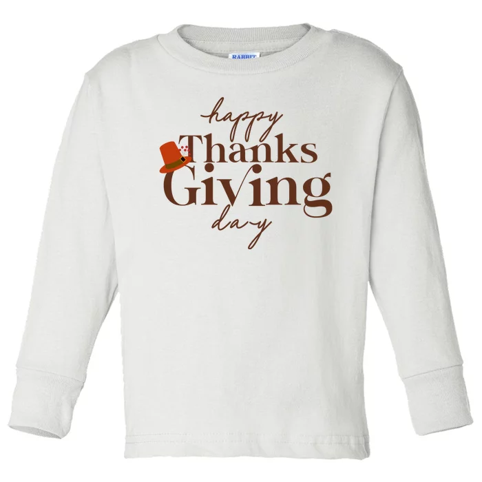 Happy Thanksgiving Day Toddler Long Sleeve Shirt