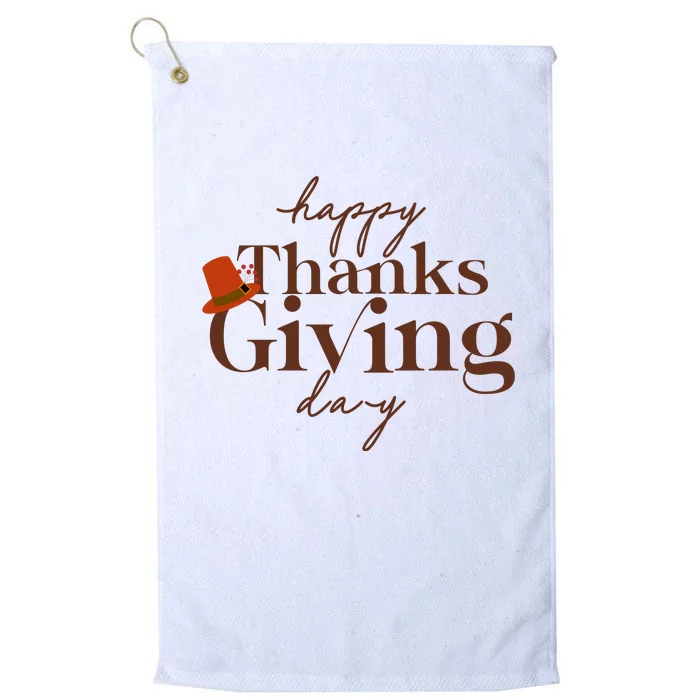 Happy Thanksgiving Day Platinum Collection Golf Towel