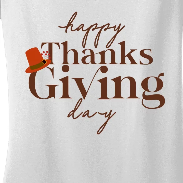 Happy Thanksgiving Day Women's V-Neck T-Shirt