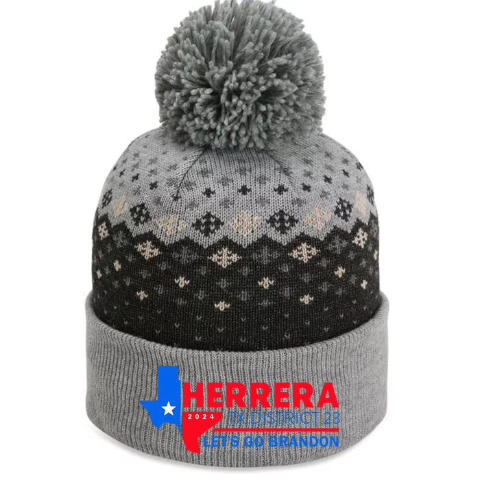 Herrera Tx District 23 LetS Go Brandon 2024 Quote The Baniff Cuffed Pom Beanie