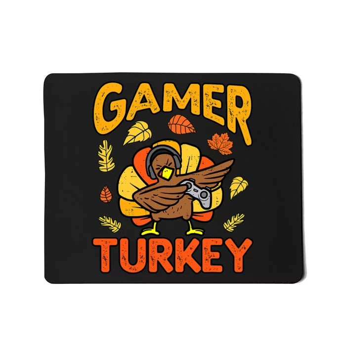 Happy Thanksgiving Dabbing Gamer Turkey Boys Mousepad