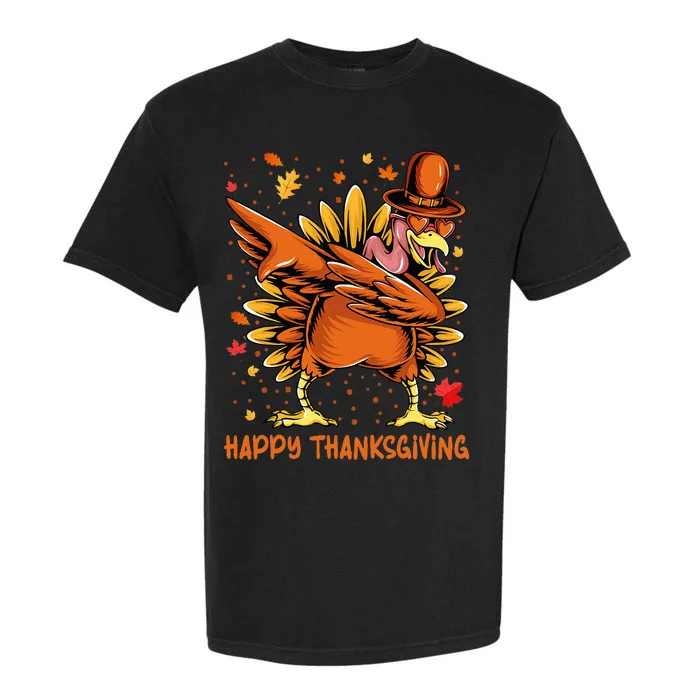 Happy Thanksgiving Dabbing Turkey Day Pilgrim Garment-Dyed Heavyweight T-Shirt