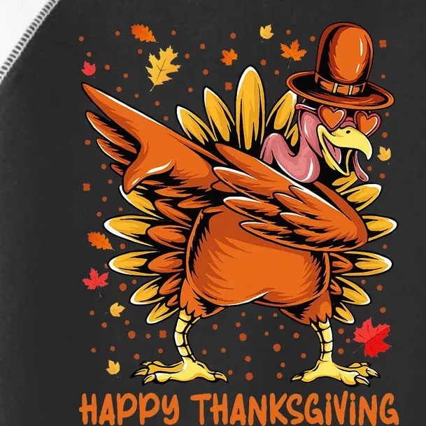 Happy Thanksgiving Dabbing Turkey Day Pilgrim Toddler Fine Jersey T-Shirt