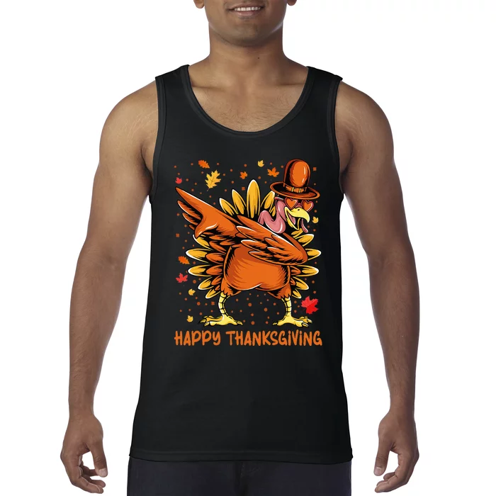 Happy Thanksgiving Dabbing Turkey Day Pilgrim Tank Top