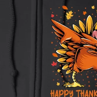 Happy Thanksgiving Dabbing Turkey Day Pilgrim Full Zip Hoodie