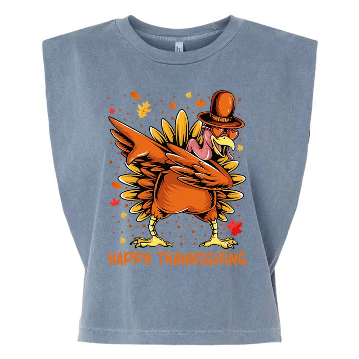 Happy Thanksgiving Dabbing Turkey Day Pilgrim Garment-Dyed Women's Muscle Tee