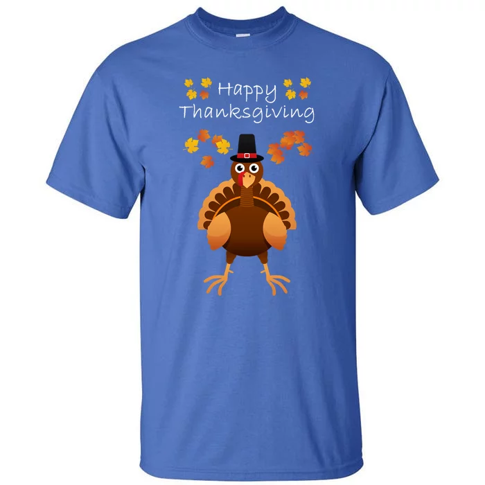 Happy Thanksgiving Day Funny Cute Pilgrim Turkey Gift Tall T-Shirt