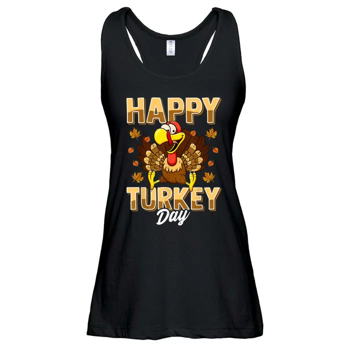 Happy Turkey Day Shirt Thanksgiving Day Holiday Gift Ladies Essential Flowy Tank