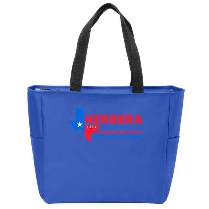 Herrera Tx District 23 LetS Go Brandon 2024 Quote Funny Gift Zip Tote Bag